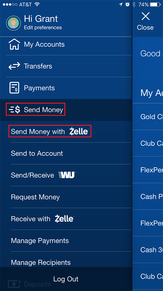 How do I send money with Zelle?