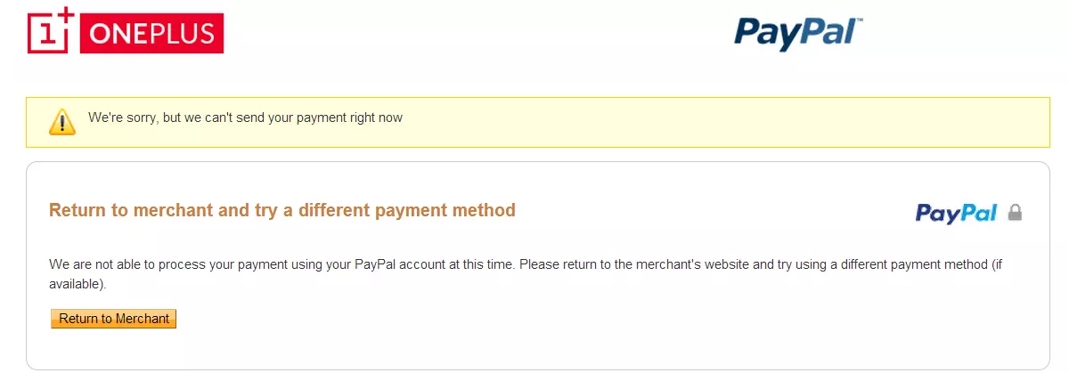 Error message: 'We're sorry, but we can't send you - Page 2 - PayPal Community