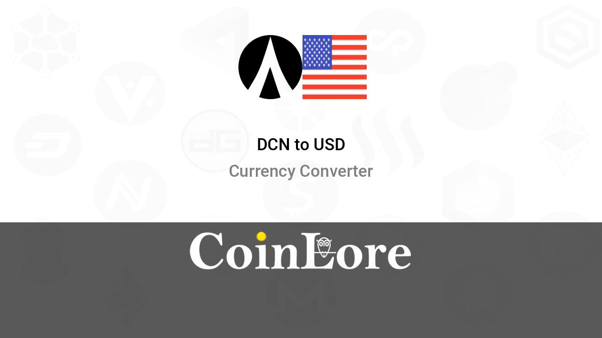 Convert 1 DCN to USD - Dentacoin price in USD | CoinCodex