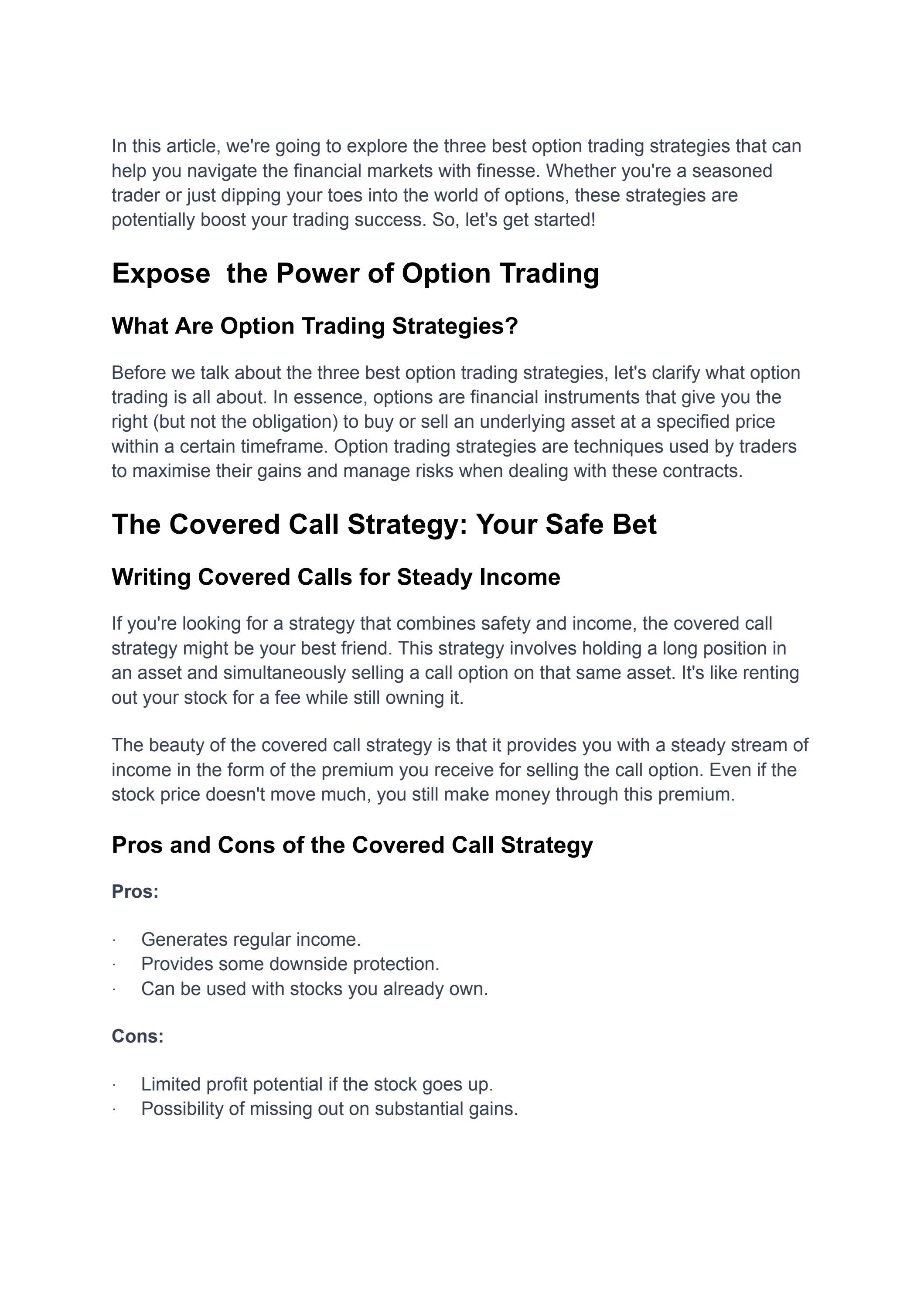 3 Safe Option Strategies Better Than Stock Buying