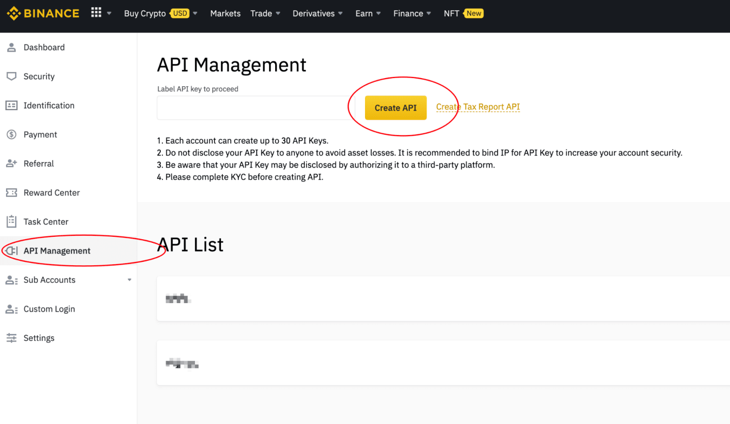 How to create and set up Binance API key