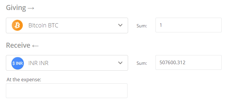 Convert INR to BTC ( Indian Rupee to Bitcoin)