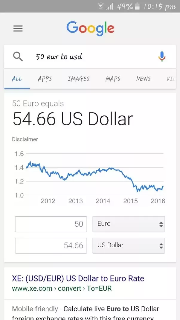 Euro to Dollar Exchange Rate Today, Live 1 EUR to USD = (Convert Euros to Dollars)