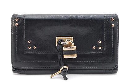 CHLOE CHC20WPD42 PADLOCK DETAIL WALLET BLACK - European Outlet