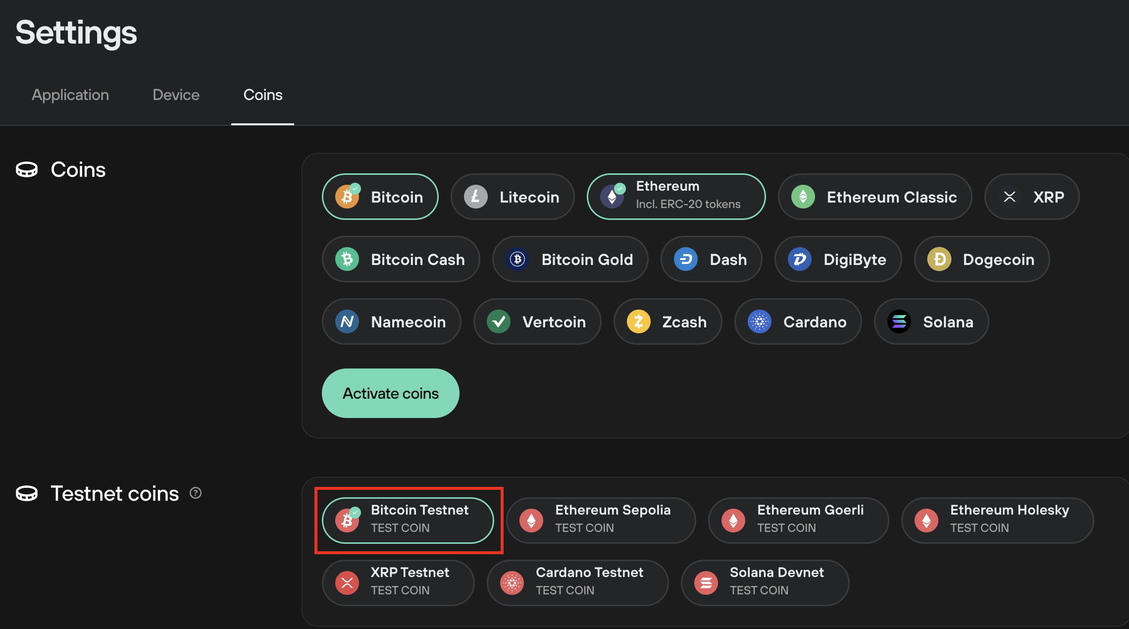 Testing Applications — Bitcoin