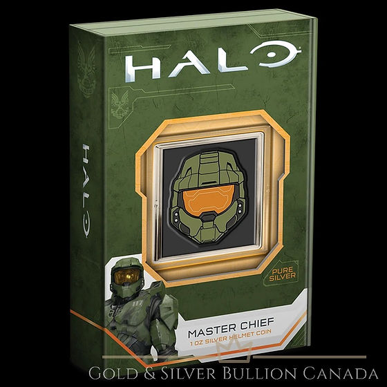 MASTER CHIEF HELMET Halo 1 Oz Silver Coin $2 Niue - New Zealand Mint