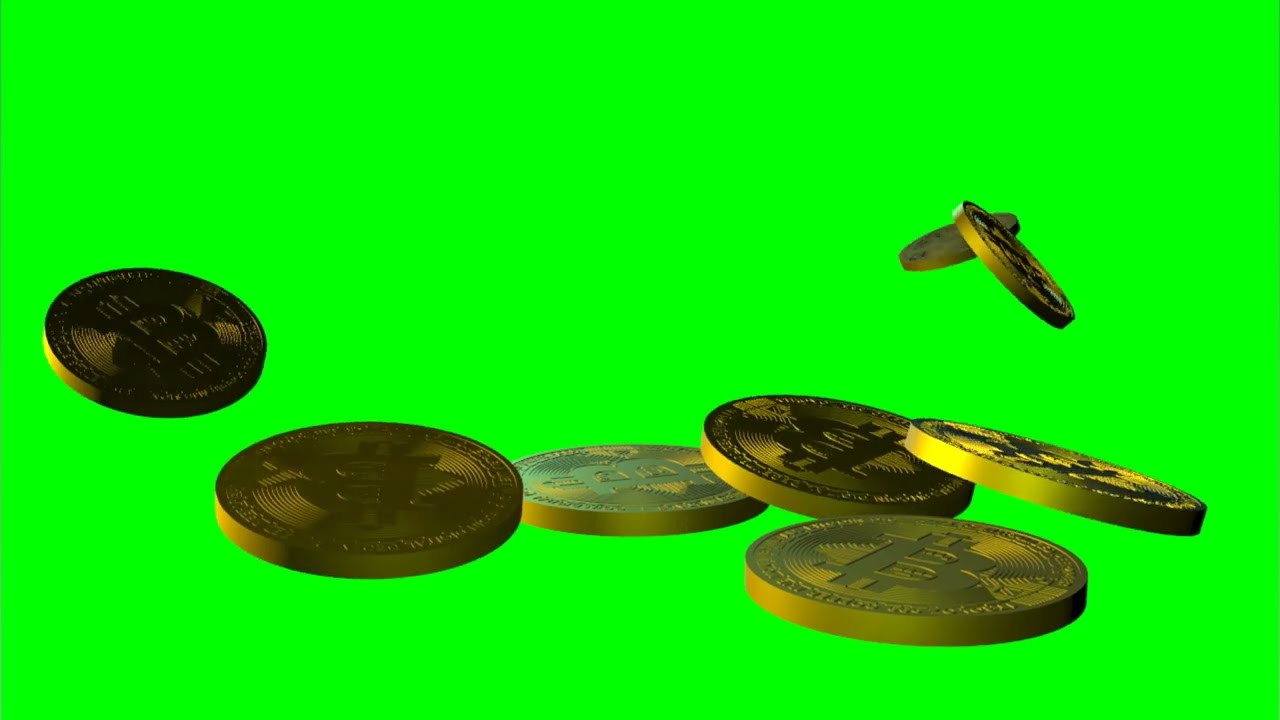 The Bitcoin coin on a green screen in 3D | Stock Video | Pond5