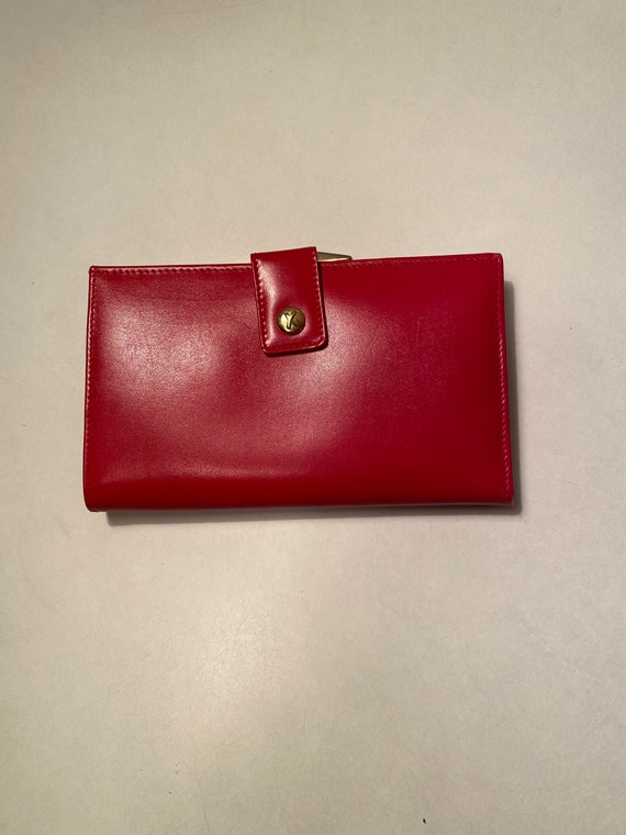 Grained calfskin leather men's red wallet - Pelletteria Scalvini