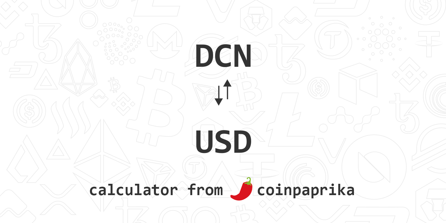 Dentacoin - US dollar (DCN/USD) Free currency exchange rate conversion calculator | CoinYEP