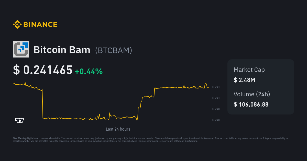 Wrapped BitcoinBam price today, WBTCBAM to USD live price, marketcap and chart | CoinMarketCap