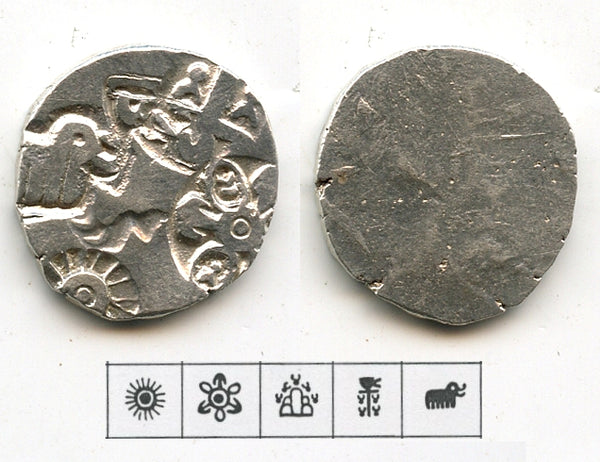 Silver drachm, Nanda dynasty (c BC), Magadha, Ancient India (G – helpbitcoin.fun