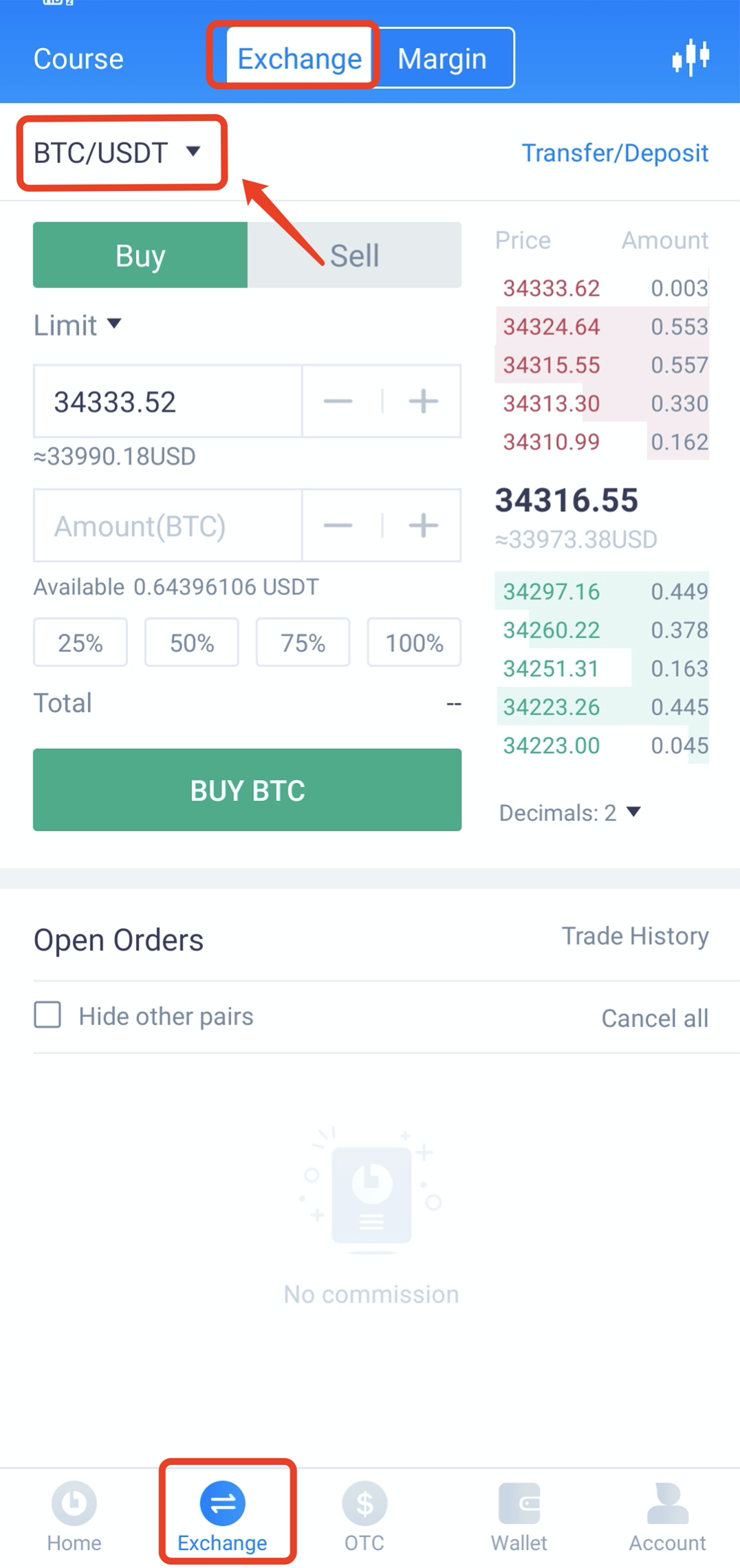 Exchange USDT to BTC Instantly on ChangeHero