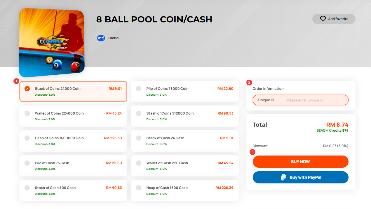Buy 8 Ball Pool Coins & Cash | Codashop United States