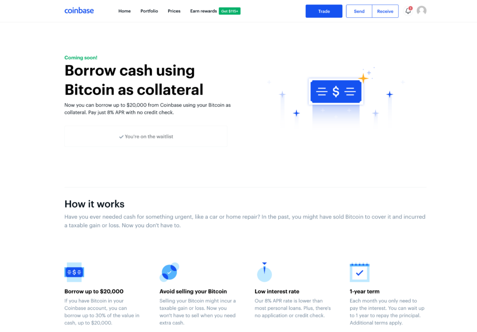 New Coinbase (COIN) Crypto Lending Service Is Geared Toward Large Investors