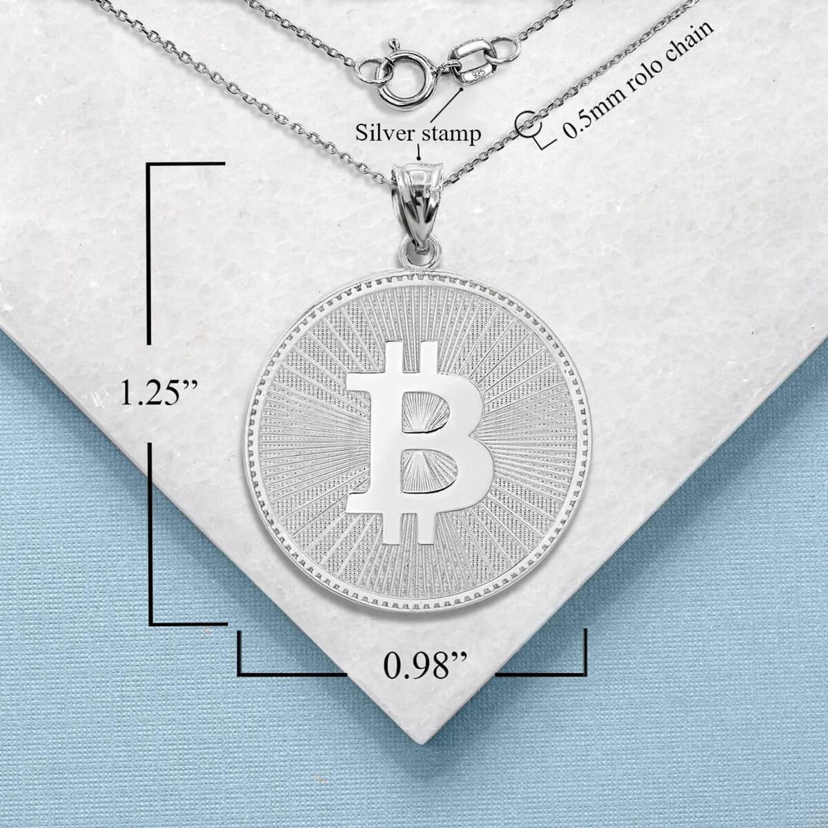 Sterling Silver Iced Out Trap Bitcoin Pendant - GEOTBCP - TOP JEWELLERY