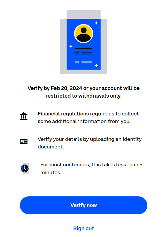 Coinbase Desk - Coinbase identity verification