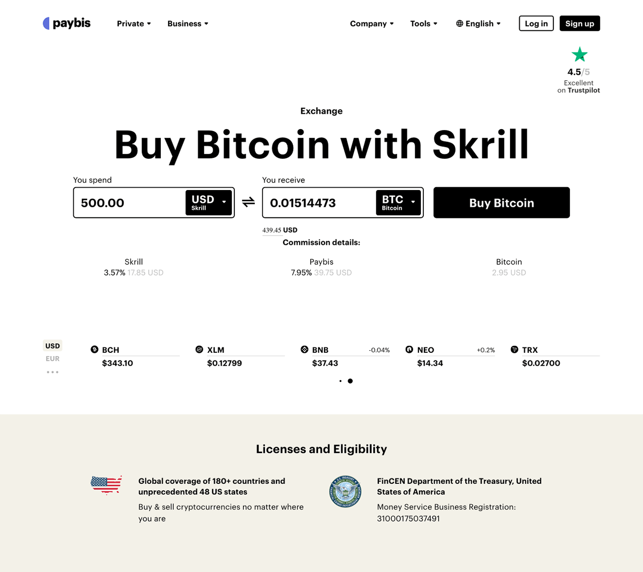 Crypto withdrawal | Withdraw to Bitcoin | Skrill