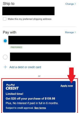 Terms & Conditions of PayPal Credit