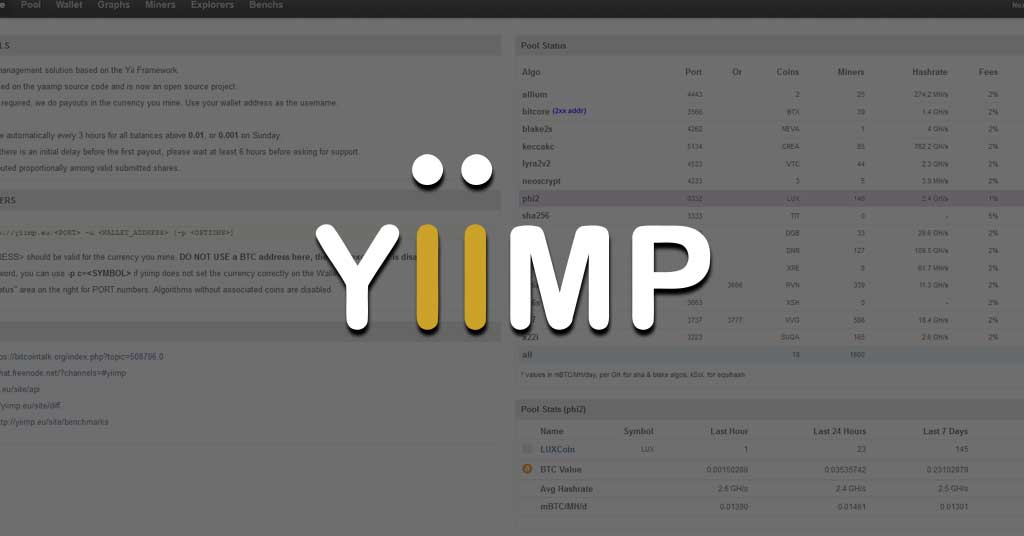 GitHub - Kudaraidee/yiimp: Crypto mining pool