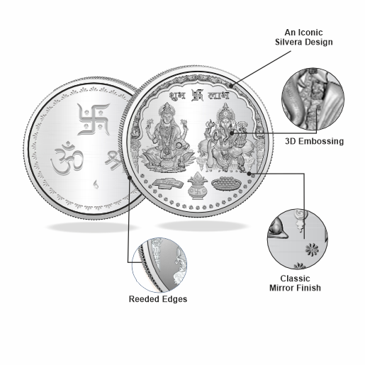 G Ganesh Lakshmi Silver Coin | Raj Jewels