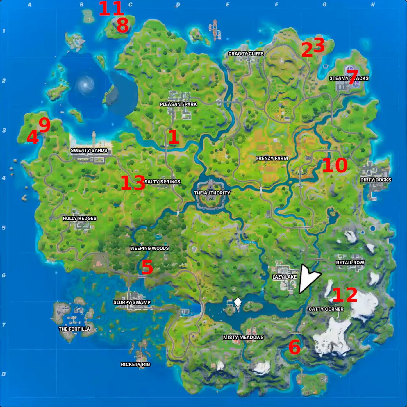 Fortnite: Season 4 Week 6 XP Coin Locations