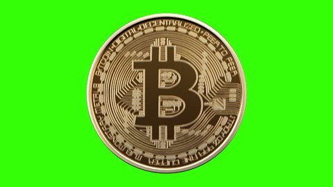 bitcoin concept animation on the green s | Stock Video | Pond5