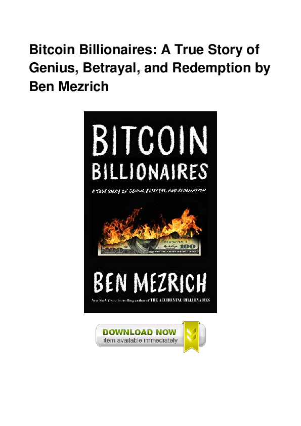 Bitcoin Billionaires Summary PDF | Ben Mezrich