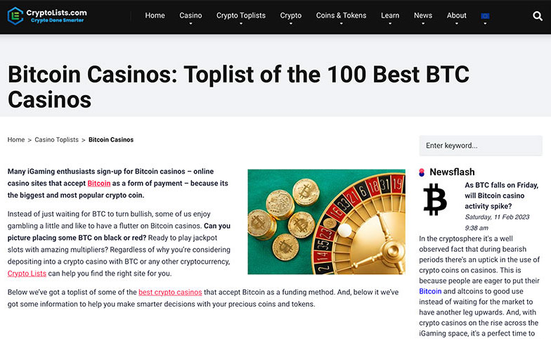 Bitcoin Casino Reviews & Ratings | CoinCodex