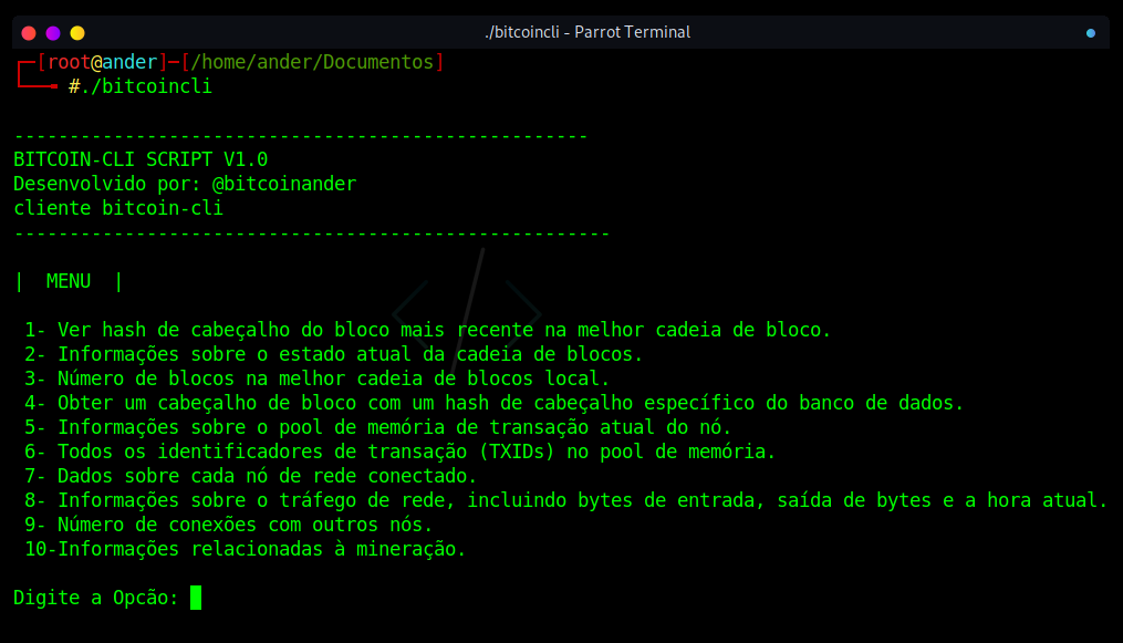 Bitcoin CLI sandbox