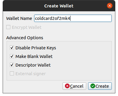 Bitcoin Core :: createwallet ( RPC)