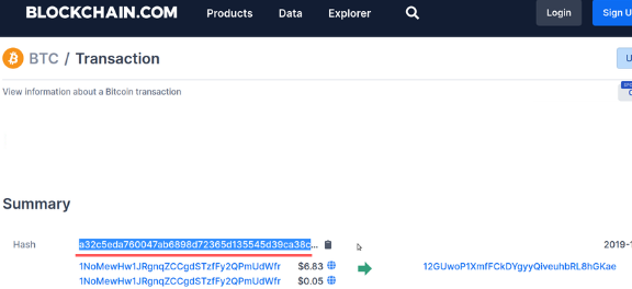 How to locate transaction hash : HitBTC