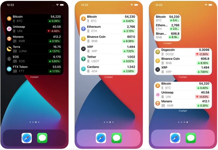 Download Cryget - Cryptocurrency Widget app for iPhone and iPad