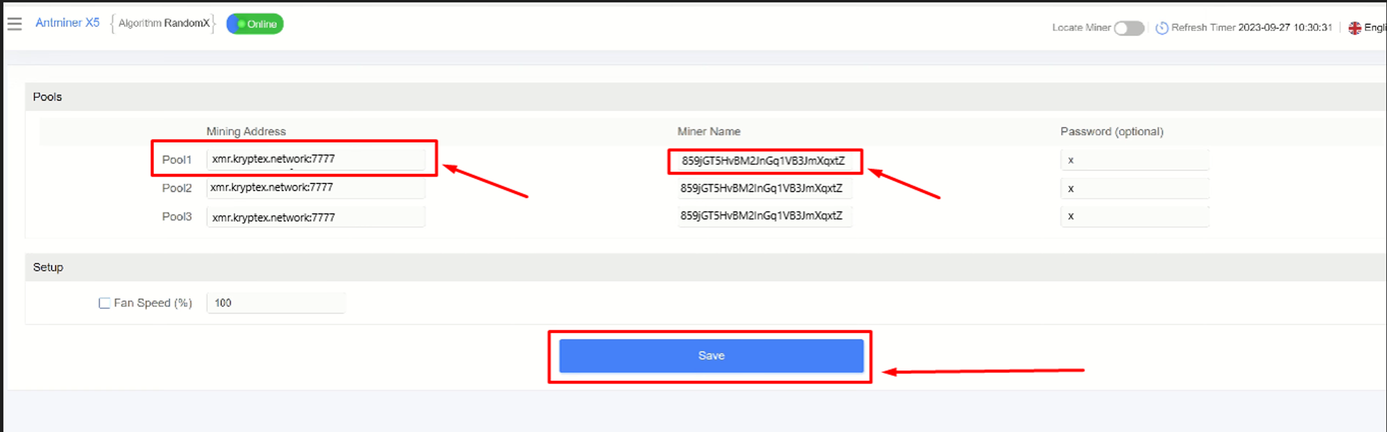 Connect Antminer S9i/S9/T9/S7 to the mining pool - Antpool/helpbitcoin.fun | Zeus Mining