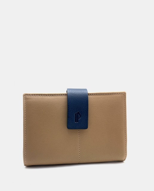 Blue Metallic Leather Wallet for Women - LePortefeuille Charlotte Beetle | PAUL MARIUS