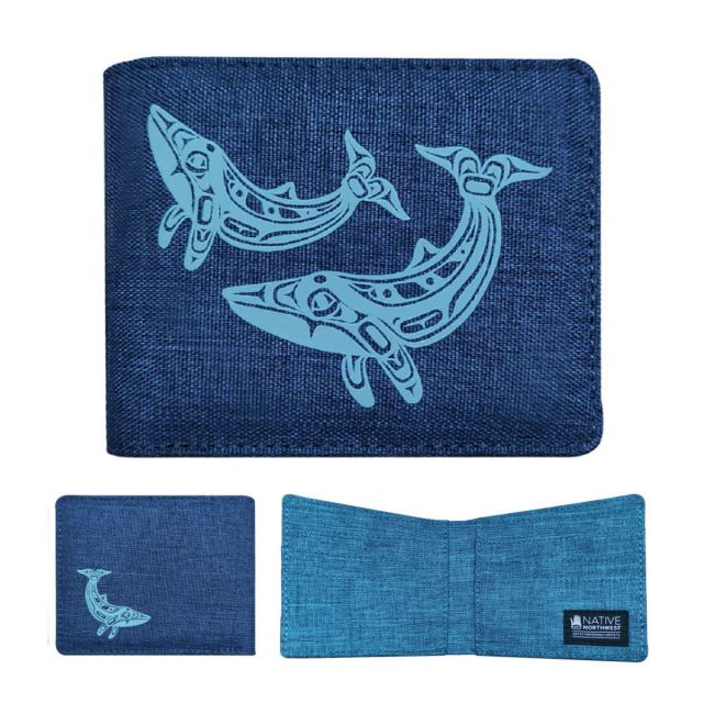 Blue Whale Abstract Art Wallet