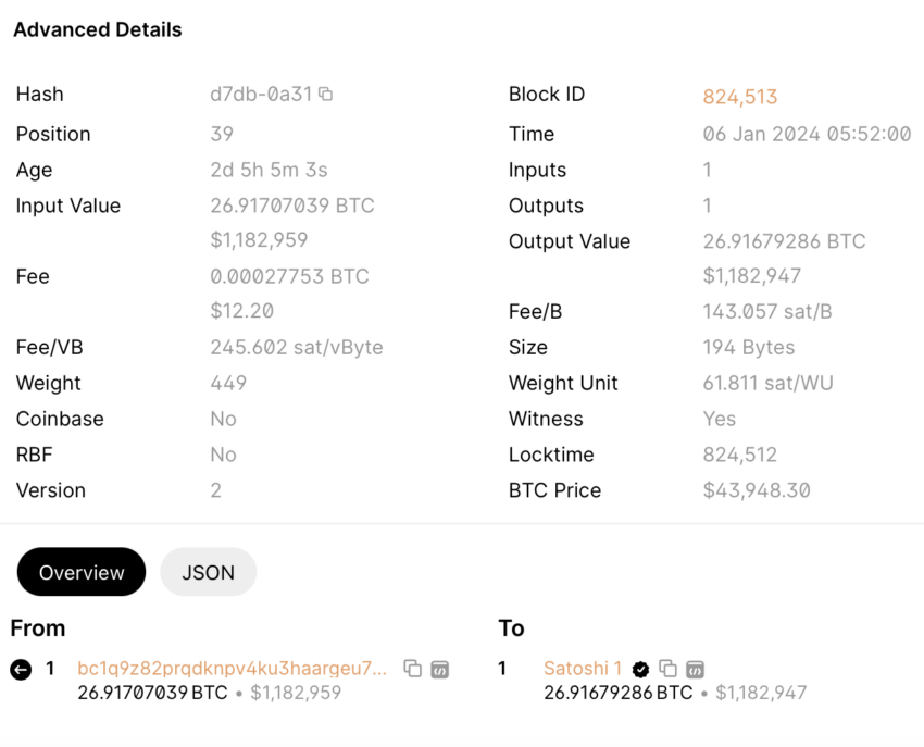 What is a Satoshi Test?