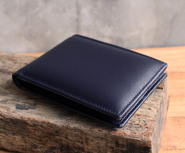 Genuine Leather Money Clip Wallet Navy Blue – Three Sixty Leather