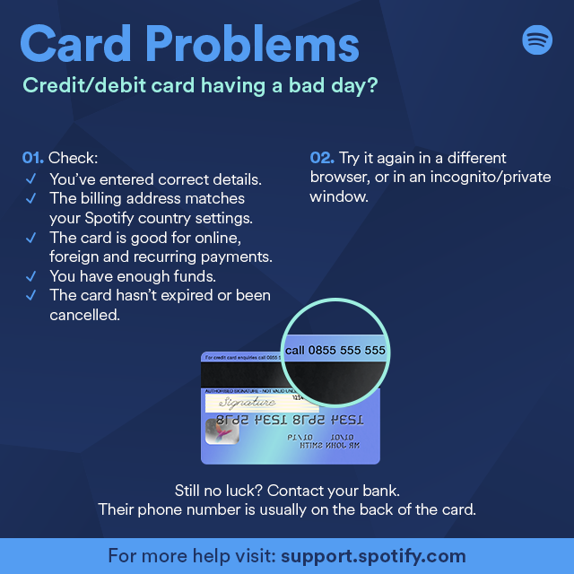 I can't pay for premium with my Visa Gift Card - The Spotify Community