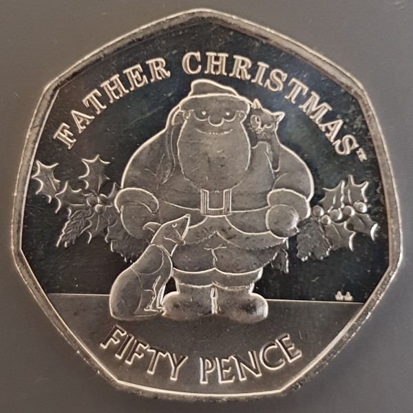 Gibraltar Colourised Father Christmas 50p