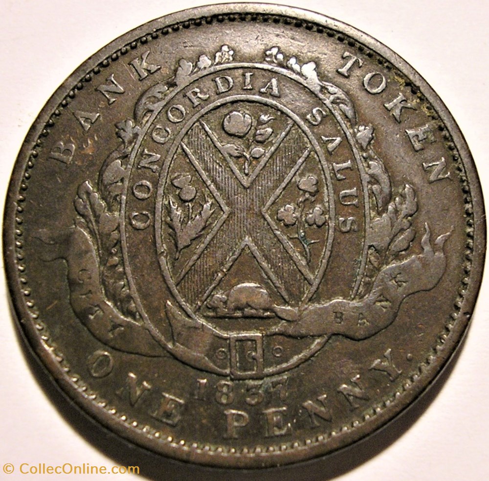 Canada 1 Penny Bank Token Province Du Bas Canada Deux Sous Coin – Gumnut Antiques