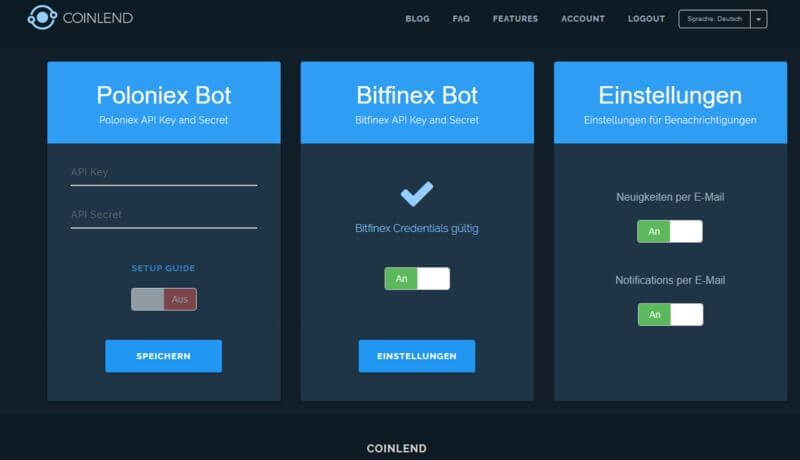 Coinlend - The Lending-Bot for Bitfinex and Liquid