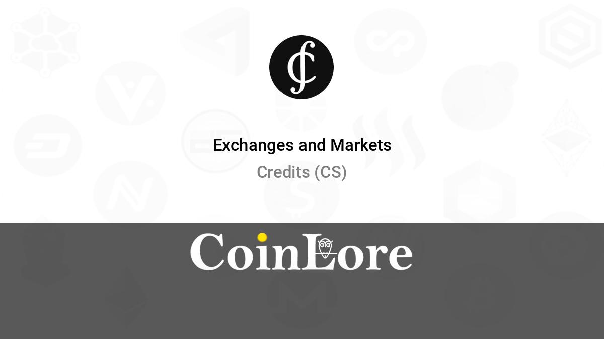 Credits price today, CS to USD live price, marketcap and chart | CoinMarketCap