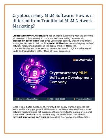 Cryptocurrency MLM Software | Try Free Demo