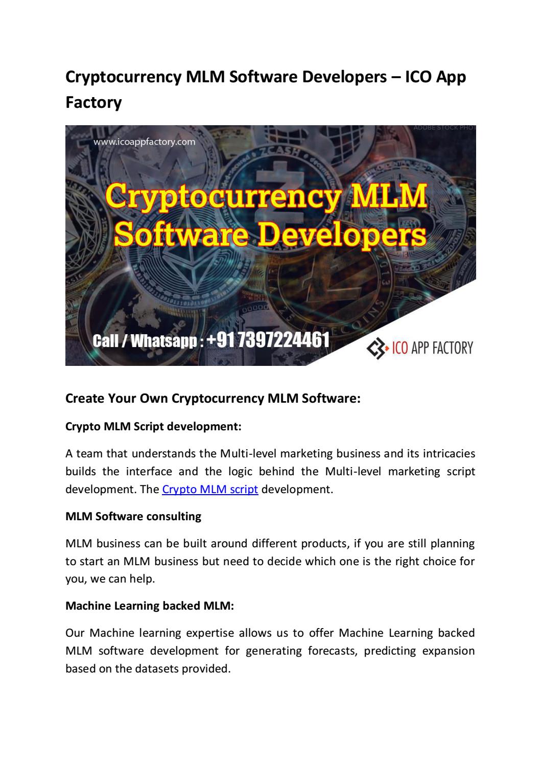 Cryptocurrency MLM Software | Try Free Demo