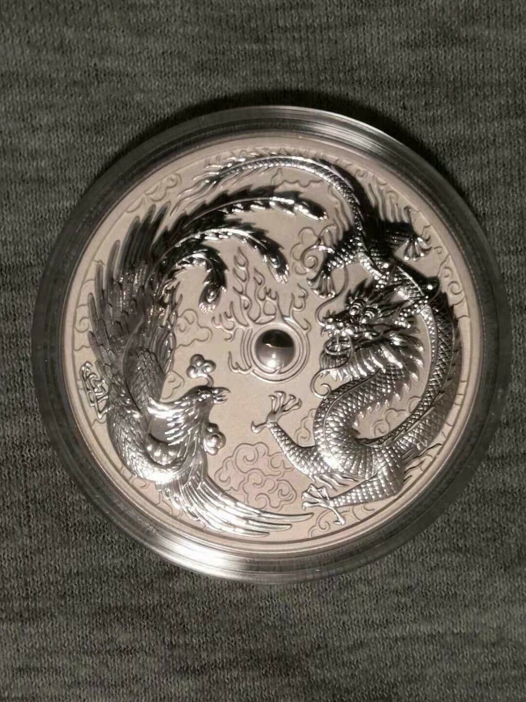 $1 Dragon & Phoenix 1oz Silver High Relief Proof Coin - Town Hall Coins and Collectables