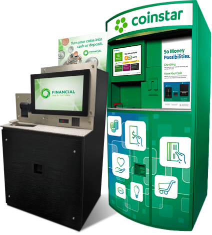 Cash in coins at Coinstar.