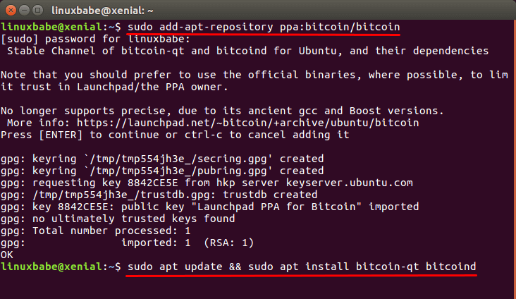 How To Install Bitcoin Core wallet on Ubuntu LTS