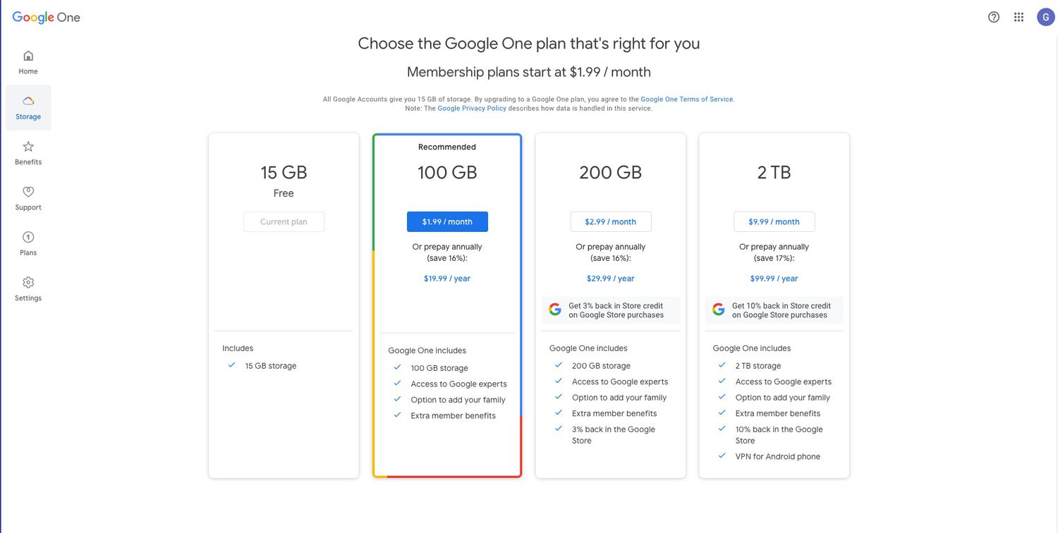 Buy more Google storage - Computer - Google Drive Help