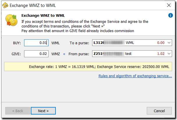 Exchange WebMoney WMZ to USDCoin ERC20 (USDC)  where is the best exchange rate?