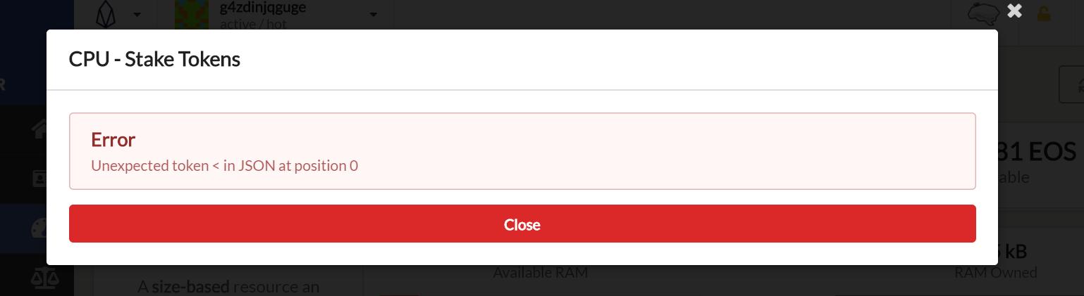 Unexpected token error when staking CPU - Anchor Wallet - helpbitcoin.fun Forums